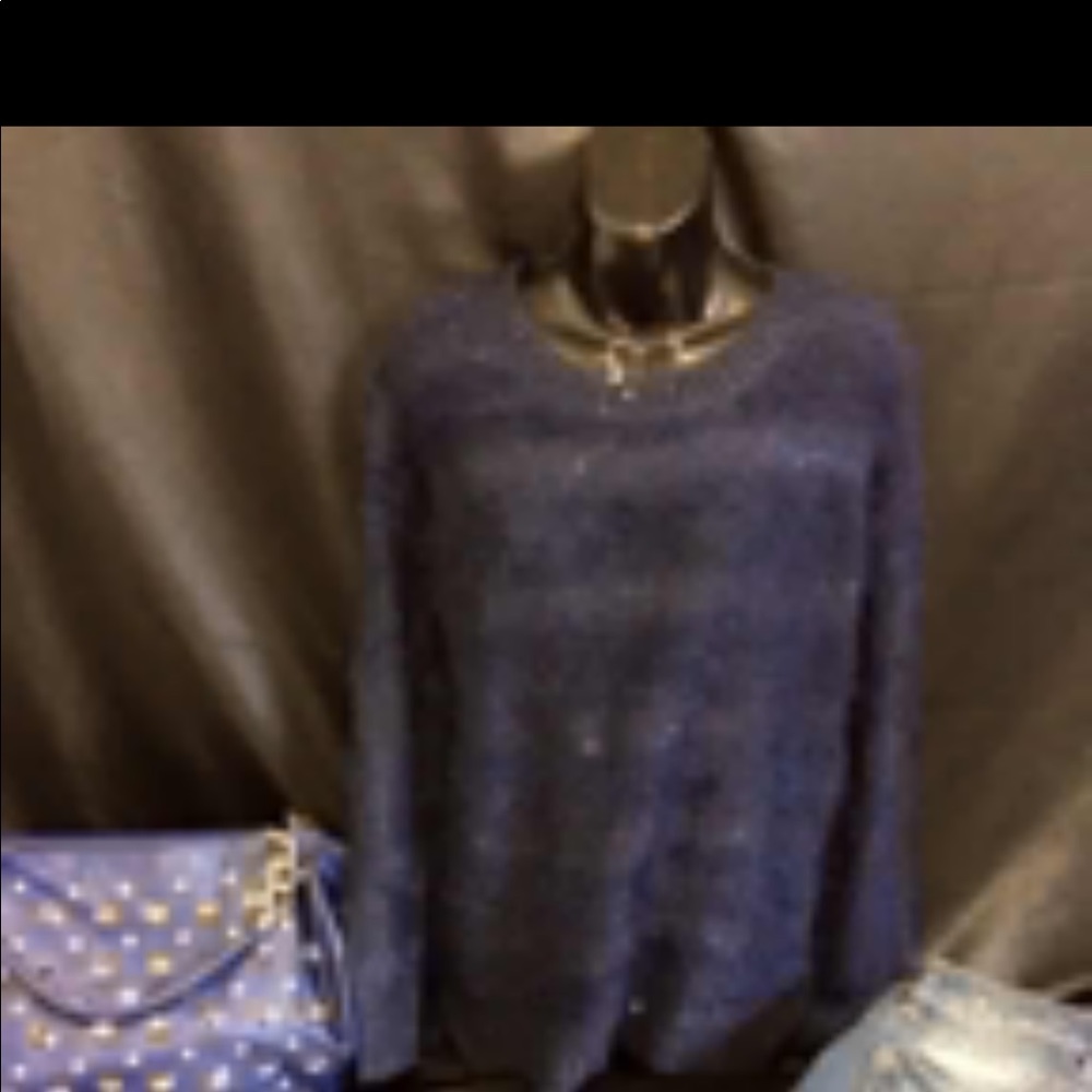 Furry blue sweater with sequins. Scarf and purse & scarf are sold separately